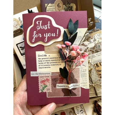 Thiệp Handmade hoa khô phong cách bullet journal vintage - Quà tặng ý nghĩa LaAn chỉ 40.000₫