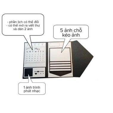 Thiệp handmade kéo ảnh kèm lịch ngày tháng kỷ niệm - Gửi ngay, giá chỉ 50.000đ 3
