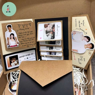 Thiệp Handmade Scrapbook Dán Ảnh Tự Làm Quà Tặng Độc Đáo Cho Bạn Trai và Bạn Gái Giá Ưu Đãi 65.000đ
