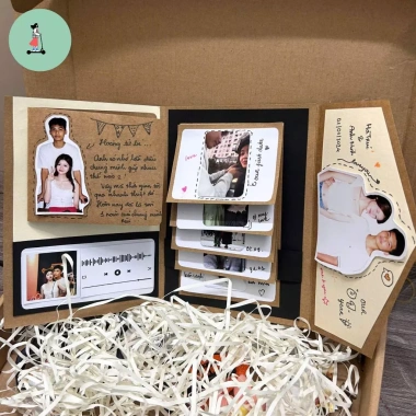 Thiệp Handmade Scrapbook Dán Ảnh Tự Làm Quà Tặng Độc Đáo Cho Bạn Trai và Bạn Gái Giá Ưu Đãi 65.000đ