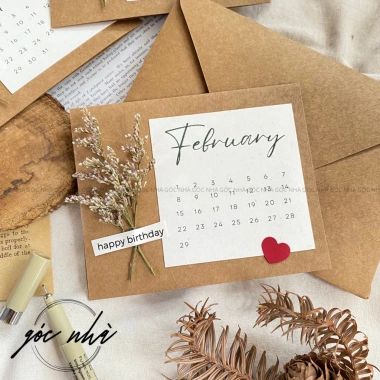 Thiệp Handmade Vintage Hoa Khô Đa Dụng Ngày Tháng – Sinh Nhật, Valentine, Cảm Ơn – Giá 24.000₫