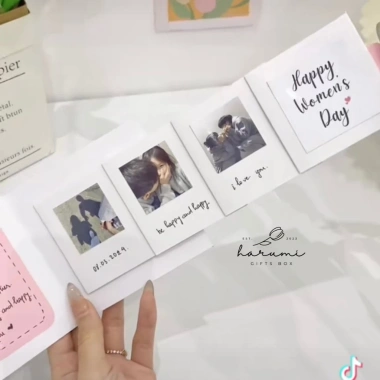 Thiệp handmade xinh xắn Harumi Gifts Box - Quà tặng bất ngờ, kèm ảnh, giảm 99k