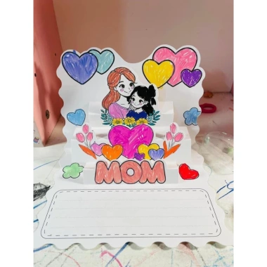 Thiệp hoa 3D tô màu tầng hiệu ứng 3D chào mừng 20/20 và 8/3 - Handmade giá ưu đãi 3.000đ