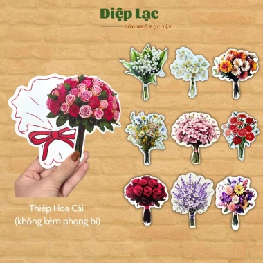 Thiệp Hoa Cài không kèm phong bì 8/3 20/10 20/11 - Thiệp Sinh Nhật, Chúc Mừng, Bó Hoa Decor giá ưu đãi 20.250₫
