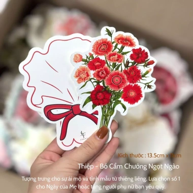 Thiệp Hoa Cài không kèm phong bì 8/3 20/10 20/11 - Thiệp Sinh Nhật, Chúc Mừng, Bó Hoa Decor giá ưu đãi 20.250₫