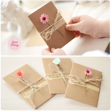 Thiệp Hoa Giấy HandMade Sam Flory KT 11x17,5cm Gập Đôi - Giá chỉ 10.000đ