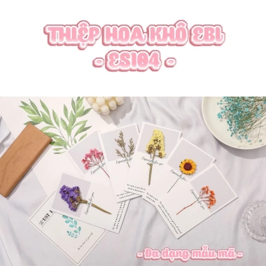 Thiệp hoa khô EBI HANDMADE vintage cao cấp chúc mừng sinh nhật Valentine 14/2 8/3 20/10 20/11 - Giá chỉ 13.000 VND