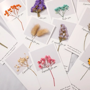 Thiệp hoa khô EBI HANDMADE vintage cao cấp chúc mừng sinh nhật Valentine 14/2 8/3 20/10 20/11 - Giá chỉ 13.000 VND