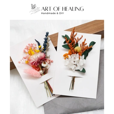 Thiệp Hoa khô Handmade A6 AOH Art of Healing 20/11 8/3 Noel Sinh nhật Giá 38.999đ