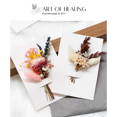 Thiệp Hoa khô Handmade A6 AOH Art of Healing 20/11 8/3 Noel Sinh nhật Giá 38.999đ