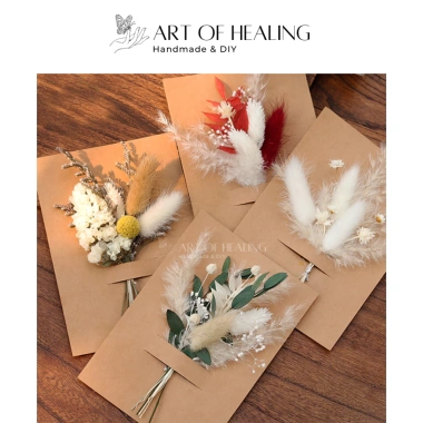 Thiệp Hoa khô Handmade A6 AOH Art of Healing 20/11 8/3 Noel Sinh nhật Giá 38.999đ