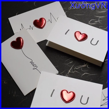 Thiệp in nổi 3D trái tim ý nghĩa - Quà Valentine, 8/3, 20/10, Noel, giá 8.000đ