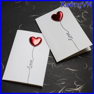 Thiệp in nổi 3D trái tim ý nghĩa - Quà Valentine, 8/3, 20/10, Noel, giá 8.000đ