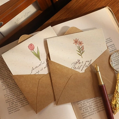 Thiệp kraft vintage cao cấp – Quà tặng sang trọng sinh nhật, Valentine, 8/3, 20/10, 20/11 – Giá chỉ 10.000 VND