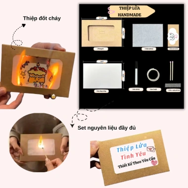 Thiệp lửa DIY Handmade chúc mừng sinh nhật, Valentine, 8/3, Giáng sinh – 12.000đ