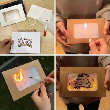 Thiệp lửa DIY Handmade chúc mừng sinh nhật, Valentine, 8/3, Giáng sinh – 12.000đ