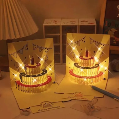 Thiệp sinh nhật 3D ánh sáng ba chiều - Thiệp tinh tế kèm lời chúc, giảm giá 35.000 VND