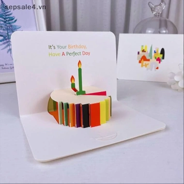 Thiệp Sinh Nhật 3D B&N Thẻ Bánh Hoa Ngộ Nghĩnh, Phong Bì Greeg Cho Nữ Trẻ Em