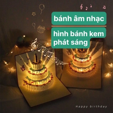 Thiệp sinh nhật 3D Đèn nhạc hot trend, thiết kế độc đáo, giảm còn 95.000₫