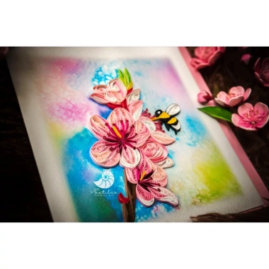 Thiệp Tết Giấy Xoắn Handmade 13x18 cm - Thiết kế độc đáo, giá chỉ 80.000 VNĐ