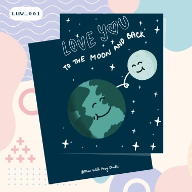 Thiệp Tình Yêu Đặc Biệt Love You to the Moon and Back – Giá 18.000đ – Prey Studio 3