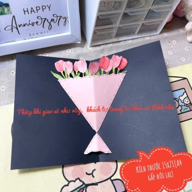 Thiệp tình yêu handmade 45k giảm còn 36k - Quà tặng ý nghĩa cho bạn gái và mẹ