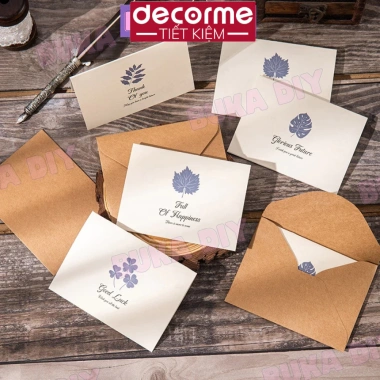 Thiệp Vintage bì Kraft thiệp quà tặng sinh nhật handmade - Giá ưu đãi 27.000đ