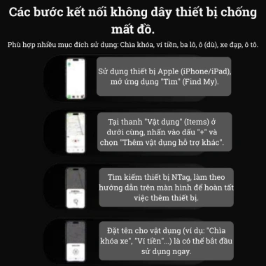Thiết Bị Định Vị Toàn Cầu N Tag MFi - Find My, Pin 1 Năm, Tìm Khóa Xe Hành Lý Thú Cưng