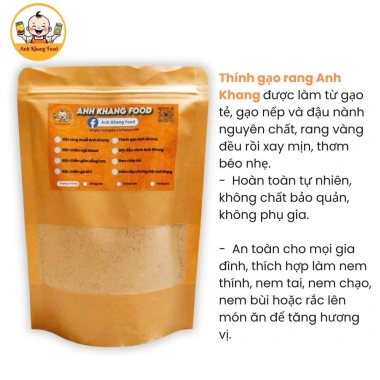 Thính gạo rang thủ công cực thơm nếp nhung tám thơm - ANH KHANG FOOD 250g/500g
