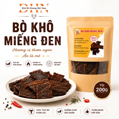 Thịt Bò Khô Miếng Đen Vip Mềm - Vị Cay Nhẹ, Tẩm Gia Vị, Dai Mềm Thơm Ngon, Ăn Vặt Tiện Lợi 149k 10