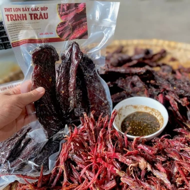 Thịt Lợn Đen Gác Bếp Túi Lớn 300/500g kèm Sốt Chấm Tây Bắc Bếp Khói 7