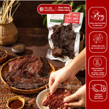 Thịt lợn gác bếp Tây Bắc TB03 chẩm chéo - Heo hun khói chuẩn Mường Lò, giảm 17%