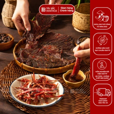 Thịt lợn gác bếp Tây Bắc TB03 chẩm chéo - Heo hun khói chuẩn Mường Lò, giảm 17%