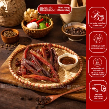Thịt lợn gác bếp Tây Bắc TB03 chẩm chéo - Heo hun khói chuẩn Mường Lò, giảm 17%