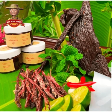 Thịt Trâu Gác Bếp 1kg Mường Then - Tặng Chẩm Chéo khô Trâu hun khói Tây Bắc, giá chỉ 430.000đ 8