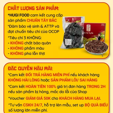 Thịt trâu gác bếp Tây Bắc HUGI FOOD OCOP 500g Điện Biên, hộp quà Tết 450.000₫ 4