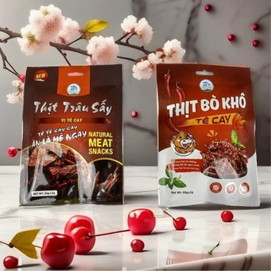 Thịt trâu sấy vị tê cay Hoàng Nam Food 45g - Giảm còn 42.5k, giòn ngon, bổ dưỡng
