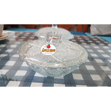 Thố Mứt Thủy Tinh NK Indonesia Tiêu Chuẩn Châu Âu - Đựng Hạt Dưa và Bánh Kẹo Sang Trọng 36k