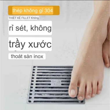 Thoát sàn inox 304 ngăn mùi hôi mặt 12x12 - Chống mùi, bền bỉ, giá ưu đãi 166k