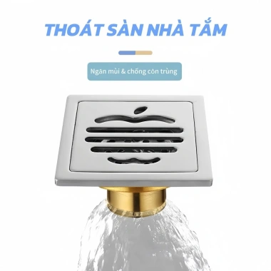 Thoát Sàn Nhà Tắm INOX 12x12cm TS05 Ngăn Mùi Chống Côn Trùng - Giá 152.000đ
