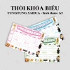 Thời Khóa Biểu A5 Giấy Cứng 300gsm Lịch Học Cute Brain Got Labubu Capybara Học Sinh và Sinh Viên 2