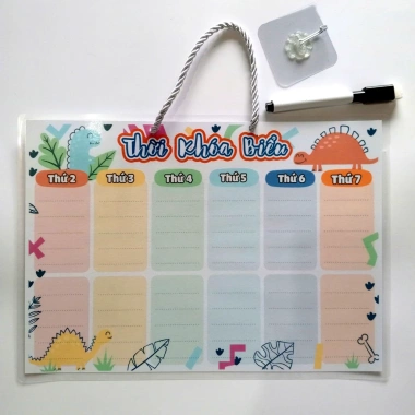Thời Khóa Biểu Học Sinh A4 Nhựa Kháng Nước, Viết Xóa Dễ Dàng, Kèm Dây Móc Treo và Bút - 23.000 VND 5