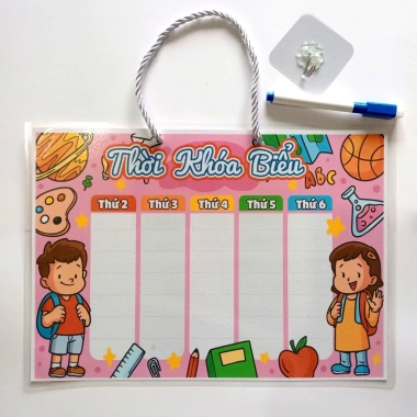 Thời Khóa Biểu Học Sinh A4 Nhựa Kháng Nước, Viết Xóa Dễ Dàng, Kèm Dây Móc Treo và Bút - 23.000 VND 7