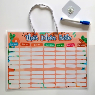 Thời Khóa Biểu Học Sinh A4 Nhựa Kháng Nước, Viết Xóa Dễ Dàng, Kèm Dây Móc Treo và Bút - 23.000 VND 10