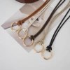 Thời Trang Nút Tròn PU Mỏng Dây Da Nữ Vòng Tròn Thắt Nút Trang Trí Eo Trắng Kaki 5