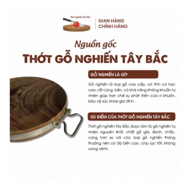 Thớt gỗ nghiến tròn đa kích cỡ, không tâm - Giá chỉ 110.000đ, chất lượng bền bỉ 4