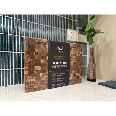 Thớt Gỗ Teak KAIYO Chữ Nhật Cao Cấp - Không Khô Nứt, Không Cong Vênh, Giá 275k 7