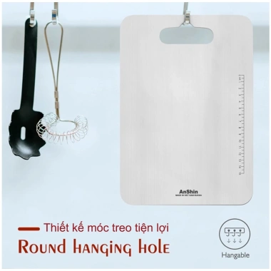 Thớt inox 304 Anshin cao cấp - Kháng khuẩn, khử mùi, giảm giá 250k (Giá gốc 310k) 8