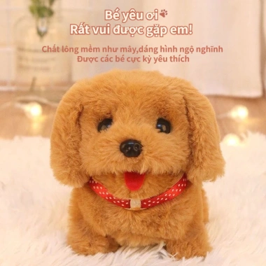 Thú Cưng Chó Điện Lông Mềm - Đi, Sủa, Vẫy Đuôi, Quà Tết Ấm Áp Giá 59.644₫