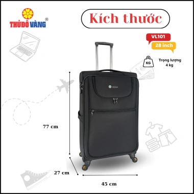 Thủ Đô Vàng Vali Vải Du Lịch 20/24/28 Chống Trộm Chống Va Đập VL105 VL103 VL101 - Giá Ưu Đãi 1.147.835 VND